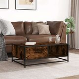 vidaXL Stolić za kavu boja dimljenog hrasta 90x57x35 cm drvo i metal | shoptok.hr