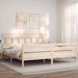 vidaXL Okvir kreveta s uzglavljem 200 x 200 cm od masivnog drva | shoptok.hr
