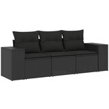 Maison Chic Seti vrtnega pohištva - Vrtna garnitura - Vrtni pohištvo set 3-delna z blazinami črn poli ratan, (21819730) | Shoptok.si