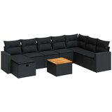 vidaXL 9-dijelni set vrtnih sofa s jastucima crni od poliratana | shoptok.hr