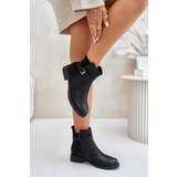 EVENTO PE1 Insulated Ankle Boots On Flat Heel With Strap Black Sabamessa | Eponuda.ba