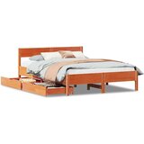 vidaXL Okvir kreveta bez madraca voštano smeđi 135x190 cm od borovine | shoptok.hr