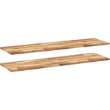 vidaXL Viseče police 2 kosa 160x40x2cm oljni premaz trden akacijev les, (21325857) | Shoptok.si