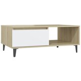 Furnova Klubska mizica bela in sonoma hrast 90x60x35 cm iverna plošča, (21915035) | Shoptok.si