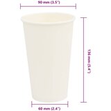  Papirnate šalice za kavu 1000 kom 16 oz 400 ml bijele | shoptok.hr
