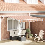 vidaXL Ročna retraktibilna tenda z LED večbarvno črtico 350x250 cm Cene
