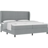 Box Spring Krevet s Madracem Svjetlosiva 200x200 cm Tkanina | shoptok.hr