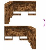  Skladišno uzglavlje Dimljeni hrast 207,5 x 137,5 x 76,5 cm | shoptok.hr