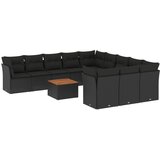  12-dijelni set vrtnih sofa od poliratana s jastucima crni | shoptok.hr