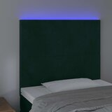 LED uzglavlje tamnozeleno 80x5x118/128 cm baršunasto | shoptok.hr