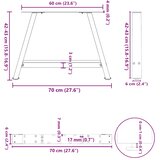  Noge za klub stolić A-oblika 2 kom Bijele 70 x (42-43) cm Čelik | shoptok.hr