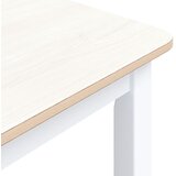  Blagovaonski stol bijeo-smeđi 114x71x75 cm od drva kaučukovca | shoptok.hr