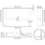  Noge za klub stolić prirodni čelik 2 kom 50 x (30-31) cm čelik | shoptok.hr
