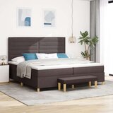 Box Vzmetnica z vzmetnico in klopjo temno rjava 200x200 cm Tkanina, (22083288) | Shoptok.si