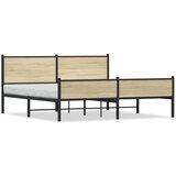 Maison Chic Kovinski Posteljni okvir - Dvoposteljna postelja - Zakonska postelja brez vzmetnice sonoma hrast 180x200 cm, (21694035) Cene