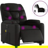Maison Chic Električni masažni naslanjač - Relax naslanjač črno umetno usnje, (22134707) | Shoptok.si