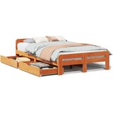  Posteljni okvir brez vzmetnice voščeno rjav 135x190 cm borovina, (21527704) | Shoptok.si