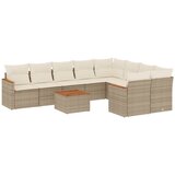 Maison Chic Seti vrtnega pohištva - Vrtna garnitura - Vrtni pohištvo set 10-delna z blazinami bež poli ratan, (21821835) | Shoptok.si