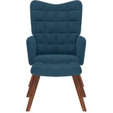  Stolica za opuštanje sa osloncem za noge plava baršunasta | shoptok.hr