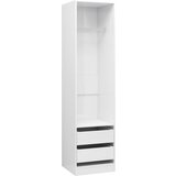The Living Store Garderobna omara s predali visok sijaj bela 50x50x200 cm - Garderobna Omara, (21419688) | Shoptok.si