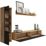 P & B Dnevni Regal Vera, Barva Hrasta, Črna, 3-Delno, Led | Shoptok.si