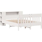 vidaXL Knjižna postelja brez ležišča bela 140x190 cm trdna borovina | Shoptok.si