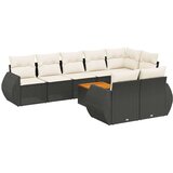  9-dijelni set vrtnih sofa s jastucima crni od poliratana | shoptok.hr
