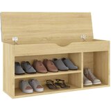 vidaXL klupa za cipele s jastukom boja hrasta 104x30x49 cm od iverice | shoptok.hr