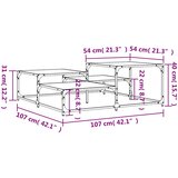  Stolić za kavu crni 107x107x40 cm od konstruiranog drva | shoptok.hr