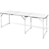 The Living Store Zložljiva aluminijasta miza za kamp. z nastavljivo višino 180 x 60 cm - Vrtna Miza, (22101430) Cene