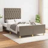 The Living Store Posteljni okvir z vzglavjem taupe 120x200 cm blago - Posteljni Okvir Z Vzglavjem, (21523782) Cene