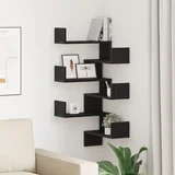 vidaXL zidna kutna polica Crni hrast Konstruirano drvo 40 x 40 x 49.5 cm