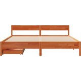  Okvir kreveta bez madraca voštano smeđi 200x200 cm od borovine | shoptok.hr