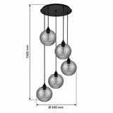 Brilagi LED Luster na sajli RETRO GLASS 5xE27/60W/230V crna/zadimljena siva | Eponuda.com