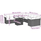  11-dijelni set vrtnih sofa od poliratana s jastucima crni | shoptok.hr