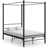  Okvir za krevet s nadstrešnicom crni metalni 140 x 200 cm | shoptok.hr
