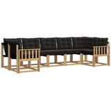 vidaXL Zunanja garnitura za sedenje z blazino 7 pcs Bela in črna, (5000282411) | Shoptok.si