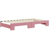 vidaXL Izvlečna dnevna postelja roza 100x200 cm žamet | Shoptok.si