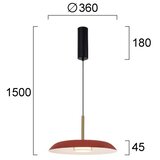  LED Visilica na sajli NUDO LED/11W/230V 3000/4000/6000K crvena Slike