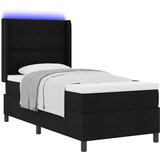 LED Box Spring Krevet s uzglavljem Crna 80 x 200 cm tkanina | shoptok.hr