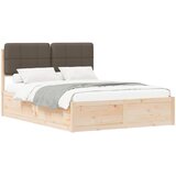  Krevetni okvir s tapiciranim uzglavljem Sivo-smeđa 140 x 190 cm | shoptok.hr