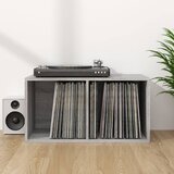  Kutija za pohranu vinilnih ploča siva 71 x 34 x 36 cm drvena | shoptok.hr