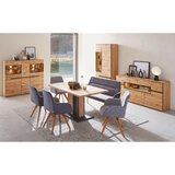 Linea Natura naslanjač, les, tekstil barve hrasta, temno siva | Shoptok.si