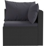  Vrtna sedežna garnitura z blazinami 3-delna poli ratan črna, (20598188) | Shoptok.si