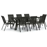  9-dijelni vrtni blagovaonski set crni | shoptok.hr