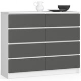 AKORD Komoda, 8 Predalov, Bela/Siva, (5000332350) | Shoptok.si