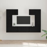 vidaXL Komplet TV omaric s polico 7 pcs Črni hrast 180 x 30 x 120 cm | Shoptok.si