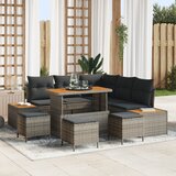 vidaXL 9-dijelni set vrtnih sofa s jastucima sivi poliratan akacija | shoptok.hr