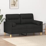  Dvosjed s ukrasnim jastucima crni 120 cm od tkanine | shoptok.hr