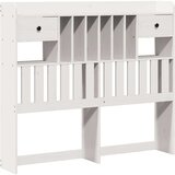 vidaXL Posteljni okvir brez vzmetnice bela 135x190 cm trdna borovina | Shoptok.si
